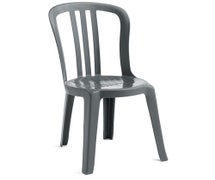 Grosfillex Miami Bistro Outdoor Side Chair - Resin Stack Chair, Charcoal, 32/CS