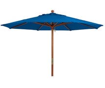 Grosfillex 98942031 Outdoor Umbrella - 7 ft., Wood Pole, Pacific Blue