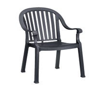 Colombo Outdoor Armchair - Resin Stack Chair, Charcoal, 12/CS