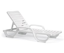 Grosfillex 44031004 Bahia Stacking Adjustable Chaise, White, Sold in Qty of 6