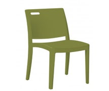 Grosfillex Metro Outdoor Stack Chair, 18"H Seat, Green, 16/CS