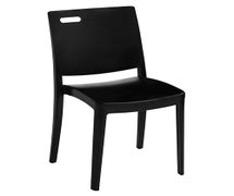 Grosfillex Metro Outdoor Stack Chair, 18"H Seat, Black, 16/CS