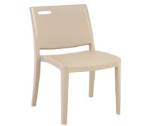 Grosfillex Metro Outdoor Stack Chair, 18"H Seat, Linen, 16/CS