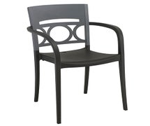 Grosfillex Moon Arm Chair, 17-1/2"H Seat, Titanium Gray Backrest, Charcoal Seat, 16/CS