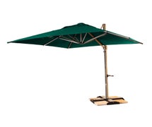 Grosfillex 98702031 Windmaster 10' Square Cantilever Aluminum Umbrella & Storage Cover, Forest Green