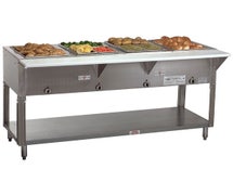 Stationary Electric Hot Food Table - 4 Wells, 62-3/8"W, 240V