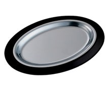 Service Ideas RO128BLC Sizzling Platter 13-3/4"Wx10"D. Oval, Black