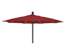 7' Round Market Umbrella - Indoor/Outdoor, 7 Feet Diam. x 8-1/2 Feet High, Black Pole and Jockey Red Canvas