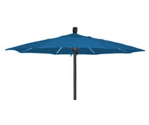 7' Round Market Umbrella - Indoor/Outdoor, 7 Feet Diam. x 8-1/2 Feet High, Black Pole and Pacific Blue Canvas