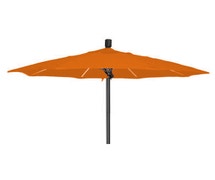 7' Round Market Umbrella - Indoor/Outdoor, 7 Feet Diam. x 8-1/2 Feet High, Black Pole and Tangerine Canvas