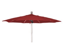 7' Round Market Umbrella - Indoor/Outdoor, 7 Feet Diam. x 8-1/2 Feet High, Platinum Pole and Jockey Red Canvas