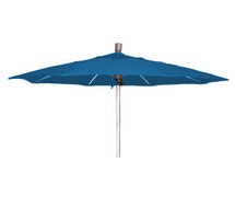 7' Round Market Umbrella - Indoor/Outdoor, 7 Feet Diam. x 8-1/2 Feet High, Platinum Pole and Pacific Blue Canvas