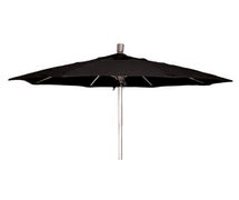 7' Round Market Umbrella - Indoor/Outdoor, 7 Feet Diam. x 8-1/2 Feet High, Platinum Pole and Black Canvas
