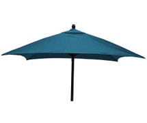 Metal Indoor/Outdoor Umbrella  - 6' Square, Black Pole and Pacific Blue Canvas