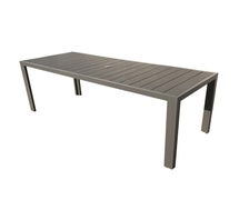 Plantation Prestige 8773076 Durango Aluminum-Frame Community Dining Table with Faux Wood Slats, 76"Wx30"Dx29"H