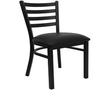 Flash Furniture Ladder Back Metal Restaurant Chair with Vinyl Seat, Black