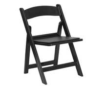 Flash Furniture Hercules Black Resin Folding Chair w/Vinyl Padded Seat, Black