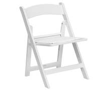 Flash Furniture Hercules Black Resin Folding Chair w/Vinyl Padded Seat, White