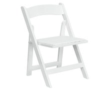 Flash Furniture Hercules Black Wood Folding Chair w/ White Vinyl Padded Seat
