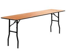 Flash Furniture YT-WTFT18X72-TBL-GG 18" x 72" Rectangular Wood Folding Training / Seminar Table with Smooth Clear Coated Finished Top