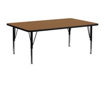 Rectangular Activity Table with Laminate Top, Pre-School Height, 24"Wx48"L - Oak
