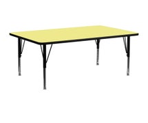 Rectangular Activity Table with Laminate Top, Pre-School Height, 24"Wx48"L - Yellow