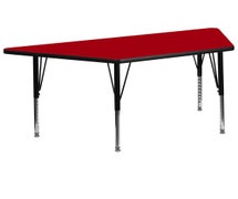 Activity Table with Laminate Top, Trapazoid, Pre-School Height, 30"Wx60"L - Red