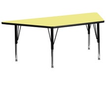 Activity Table with Laminate Top, Trapazoid, Pre-School Height, 30"Wx60"L - Yellow