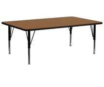 Rectangular Activity Table with Laminate Top, Pre-School Height, 30"Wx72"L - Oak