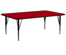 Rectangular Activity Table with Laminate Top, Pre-School Height, 30"Wx72"L - Red