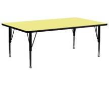 Rectangular Activity Table with Laminate Top, Pre-School Height, 30"Wx72"L - Yellow