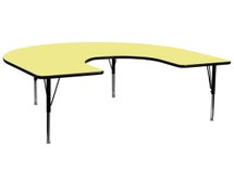 Activity Table with Laminate Top, Horseshoe, Pre-School Height, 60"Wx66"L - Yellow