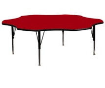 Activity Table with Laminate Top, Flower, Pre-School Height, 60"Diam. - Red
