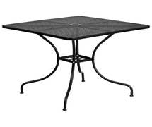 Flash Furniture CO-6-BK-GG 35.5'' Square Black Indoor-Outdoor Steel Patio Table
