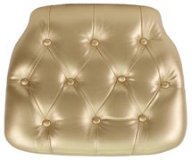 Flash Furniture SZ-TUFT-GG Hard Gold Tufted Vinyl Chiavari Chair Cushion