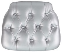Flash Furniture SZ-TUFT-GG Hard Silver Tufted Vinyl Chiavari Chair Cushion