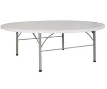Flash Furniture DAD-183RZ-GG 72" Round Bi-Fold Granite White Plastic Folding Table