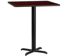 Flash Furniture 24'' Square Laminate Table Top with 22'' x 22'' Bar Height Table Base  - Mahogany