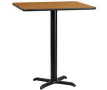 Flash Furniture 24'' Square Laminate Table Top with 22'' x 22'' Bar Height Table Base  - Natural