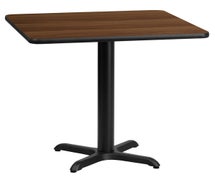 Flash Furniture 24'' Square Laminate Table Top with 22'' x 22'' Table Height Base  - Walnut