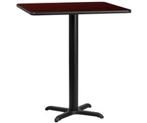 Flash Furniture 30'' Square Laminate Table Top with 22'' x 22'' Bar Height Table Base  - Mahogany