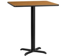 Flash Furniture 30'' Square Laminate Table Top with 22'' x 22'' Bar Height Table Base  - Natural