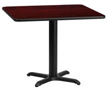 Flash Furniture 30'' Square Laminate Table Top with 22'' x 22'' Table Height Base  - Mahogany