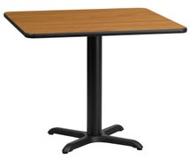 Flash Furniture 30'' Square Black Laminate Table Top with 22'' x 22'' Table Height Base, Natural