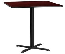 Flash Furniture 36'' Square Laminate Table Top with 30'' x 30'' Bar Height Table Base  - Mahogany