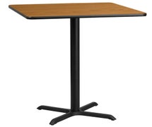 Flash Furniture 36'' Square Laminate Table Top with 30'' x 30'' Bar Height Table Base  - Natural