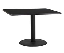 Flash Furniture XU-BLKTB-3636-TR24-GG 36'' Square Laminate Table Top with 24'' Round Table Height Base  - Black