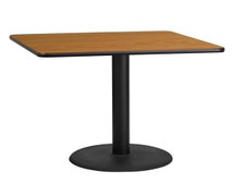 Flash Furniture XU-BLKTB-3636-TR24-GG 36'' Square Laminate Table Top with 24'' Round Table Height Base  - Natural