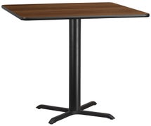 Flash Furniture 42'' Square Laminate Table Top with 33'' x 33'' Bar Height Table Base  - Walnut