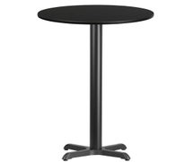 Flash Furniture 24'' Round Laminate Table Top with 22'' x 22'' Bar Height Table Base  - Black